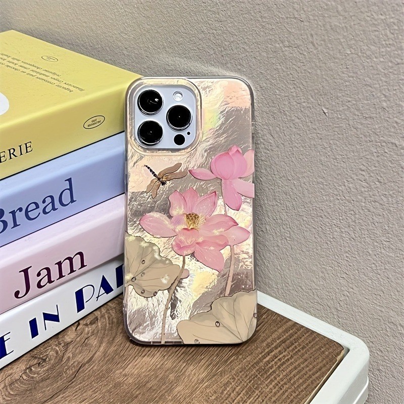 เคสโทรศัพท์สําหรับ iPhone 11 12 13 14 15 16 Pro Max 16E XS XR X 7 8 Plus สไตล์จีน Lotus Dragonfly Glacier ฝาครอบ ราคา ถูกที่สุด ดีลบีเคเค แกลเลอรีภาพที่ 3