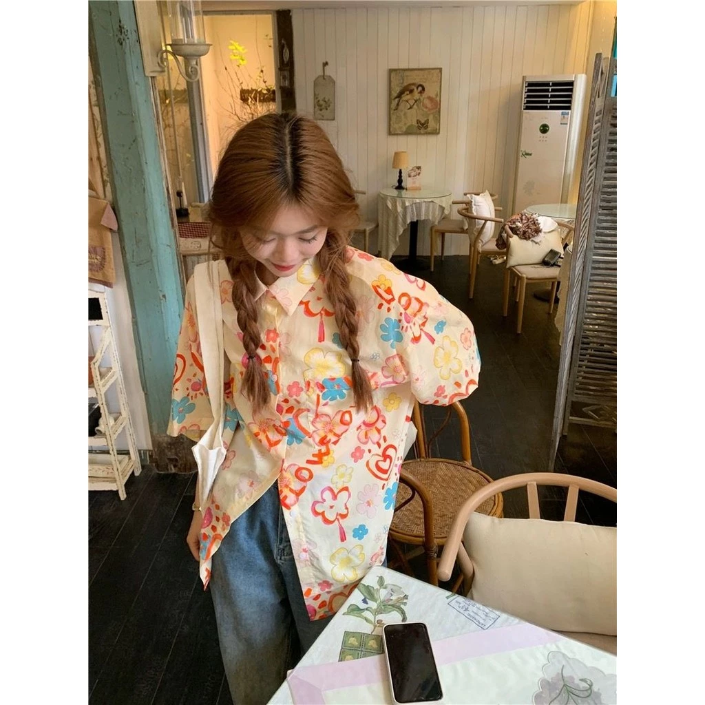 VEEWINK เสื้อฮาวายลายดอก Songkran แขนสั้น ผ้าชีฟอง thumbnail 8