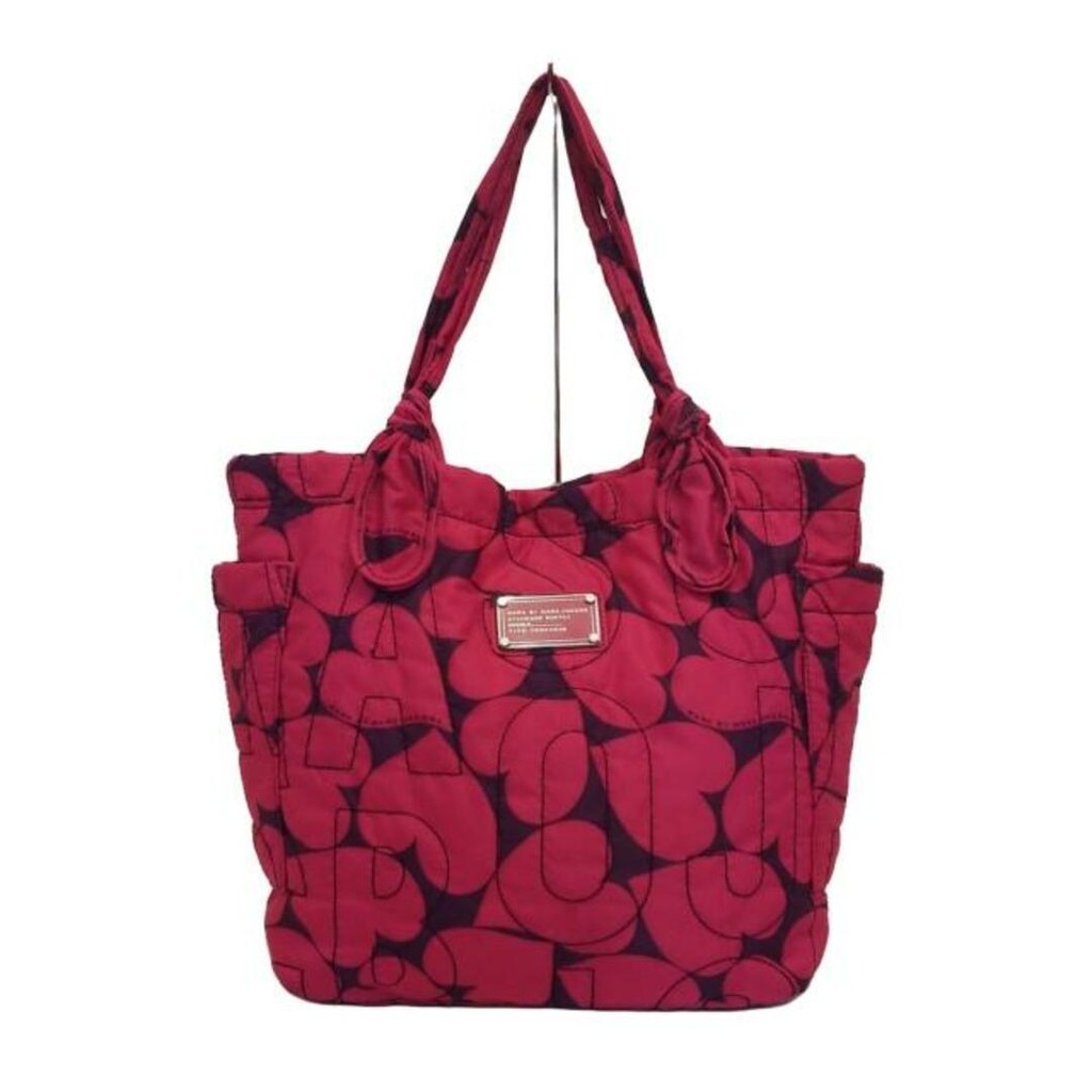Marc BY MARC JACOBS Tote Bag กระเป๋าควิลท์หัวใจ สีม่วง โลโก้สีชมพู ส่งตรงจากญี่ปุ่น มือสอง
