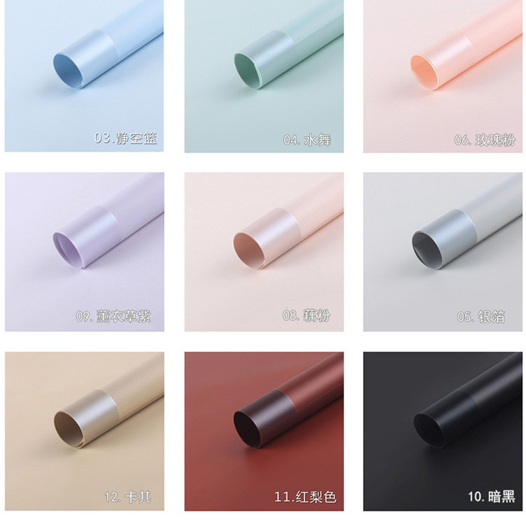 (แพ็ค) Cellophane Bold Frame Bouquet Paper/Macaron Flower Wrapping Bouquet Paper 20 แผ่น