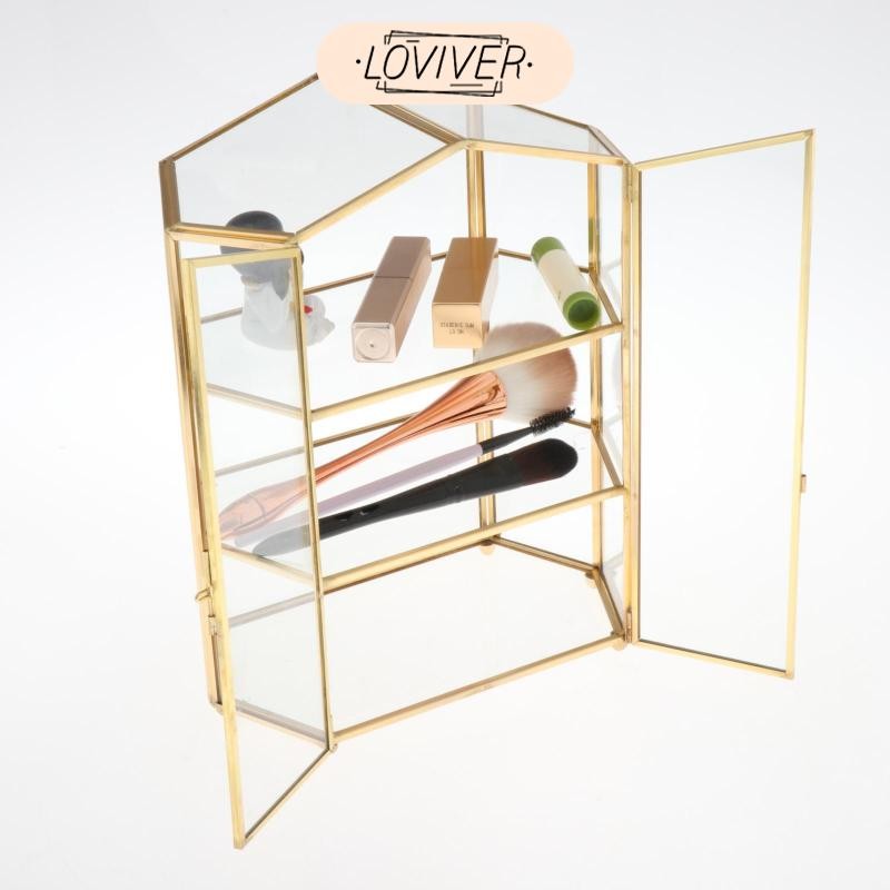 LOVIVER Vintage Clear Glass & Gold Metal 3 รูปที่ 8
