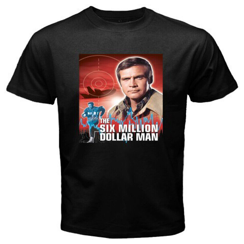 เสื้อยืดสีดําผู้ชาย Six Million Dollar Man