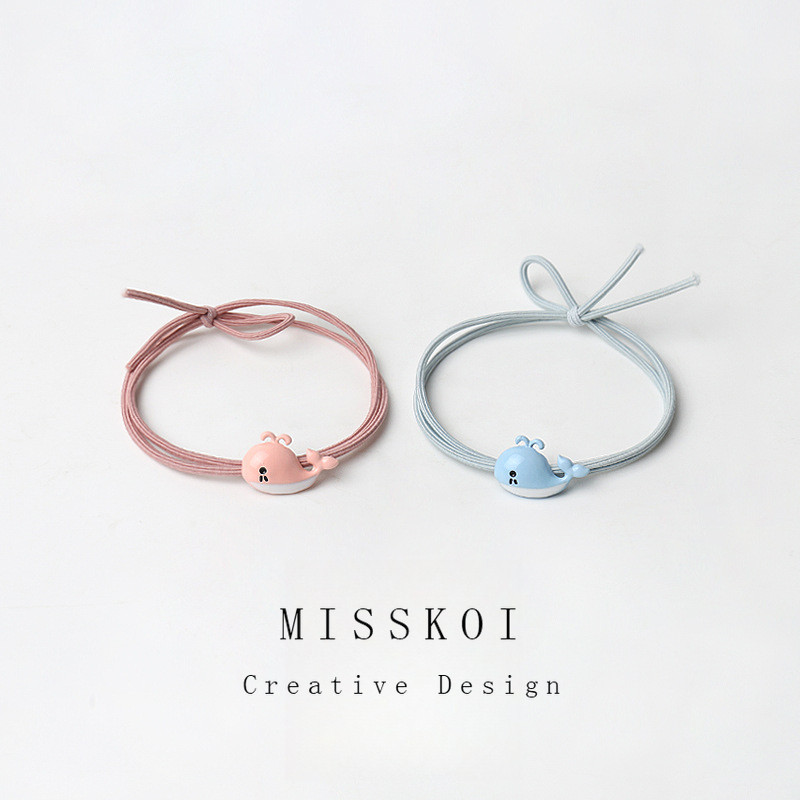 MISSKOI Simple Cute Dopamine Whale Girl Heart Sweet Hair Tie