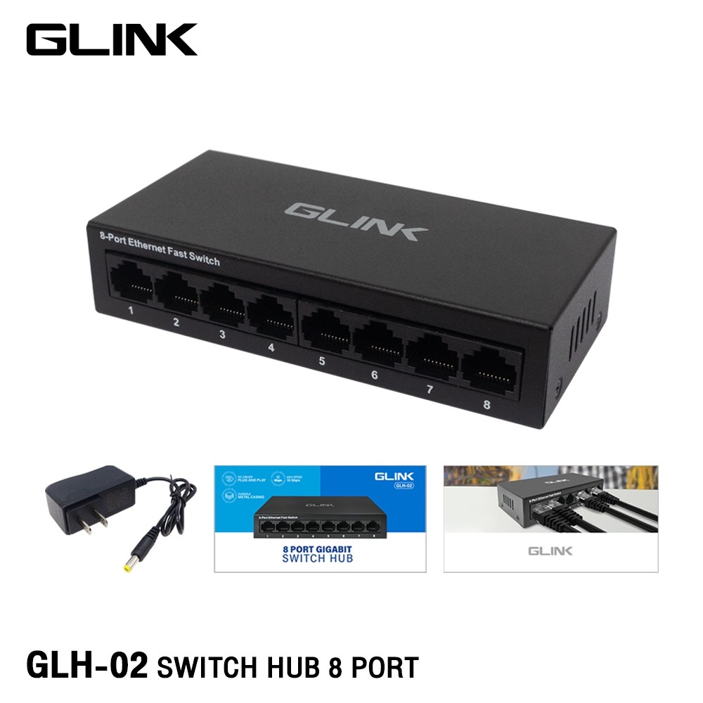 ✅มาตรฐาน GLINK GLH-01 / GLH-02 Gigabit Switch Hub 5Port / 8Port 10/100/1000Mbps สวิตช์ฮับ แลน LAN