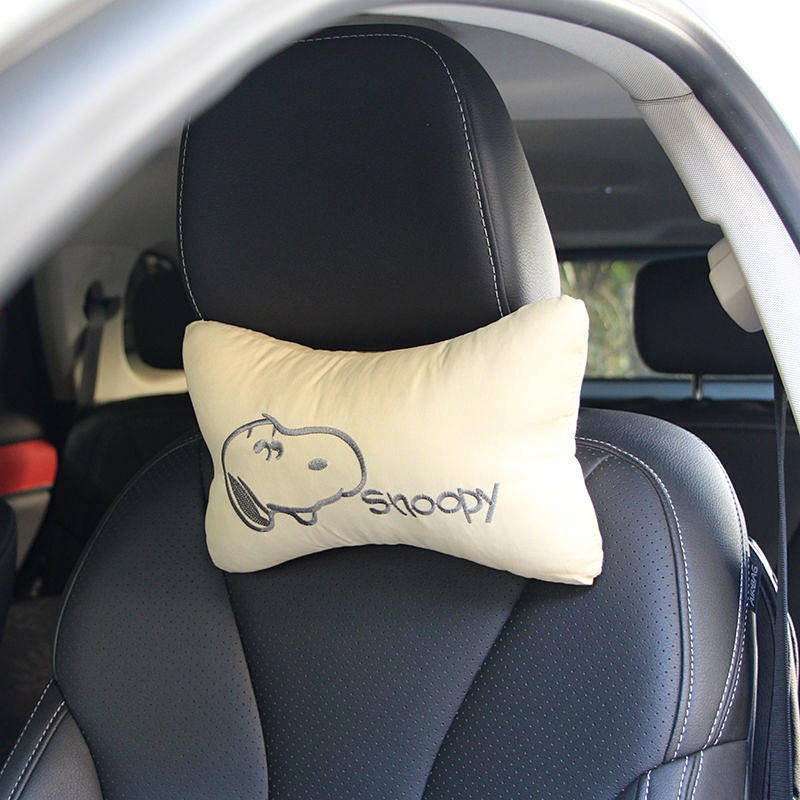 Snoopy New Car Headrest Pillow Cartoon Cute High-Profile Figure Car Pillow Neck Pillow Neck Pillow k8yG