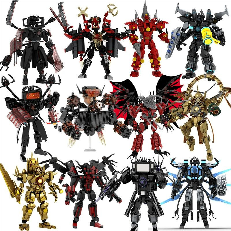 Skibidi Toilet Titan Monitoring Man และ Titan TVman building blocks ของเล่น Titan clock Man/Titan So