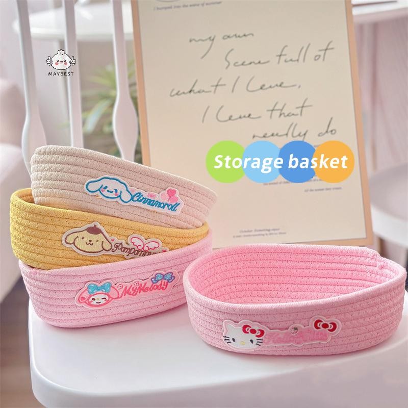 {maybest} Sanrio Hello Kitty Desktop Storage Box Melody Cinnamoroll Sundry Storage Basket Cartoon Home Ornament Organizer Box {TH}