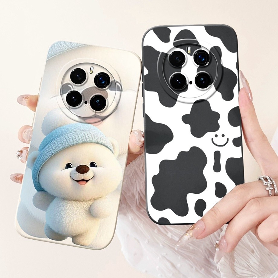 สําหรับ Honor Magic7 Magic 7Pro เคสโทรศัพท์รูปแบบวัวซิลิโคนเหลวนุ่มกันกระแทกปกหลังคุณภาพสูงสําหรับ H