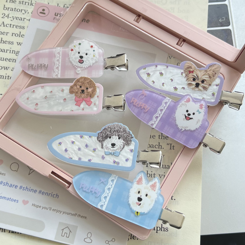 ลูกสุนัขหัวใจสาวน่ารักไม่มีร่องรอย bb คลิป อิน เครื่องประดับผมการ์ตูนหวาน