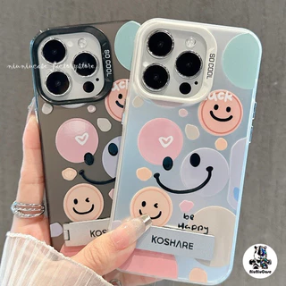 รูปแบบรอยยิ้มน่ารัก สำหรับ IPhone 13 12 7Plus 14 15 11 16 Pro Max 8Plus XR XS Max SE เคสไอโฟน11 เคสไอโฟน13 เคสแข็งคุณภาพ