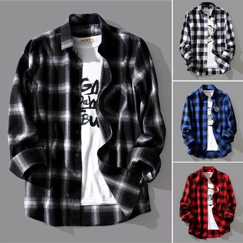 [จัดส่งในท้องถิ่น] MAI เสื้อแจ็คเก็ตแขนยาว เวอร์ชันเกาหลี หลวม ลายสก๊อต อเนกประสงค์ ฤดูใบไม้ร่วง แฟชั่น All-match