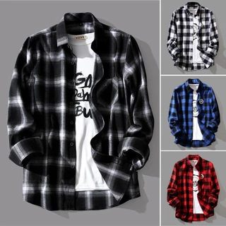 [จัดส่งในท้องถิ่น] MAI เสื้อแจ็คเก็ตแขนยาว เวอร์ชันเกาหลี หลวม ลายสก๊อต อเนกประสงค์ ฤดูใบไม้ร่วง แฟชั่น All-match
