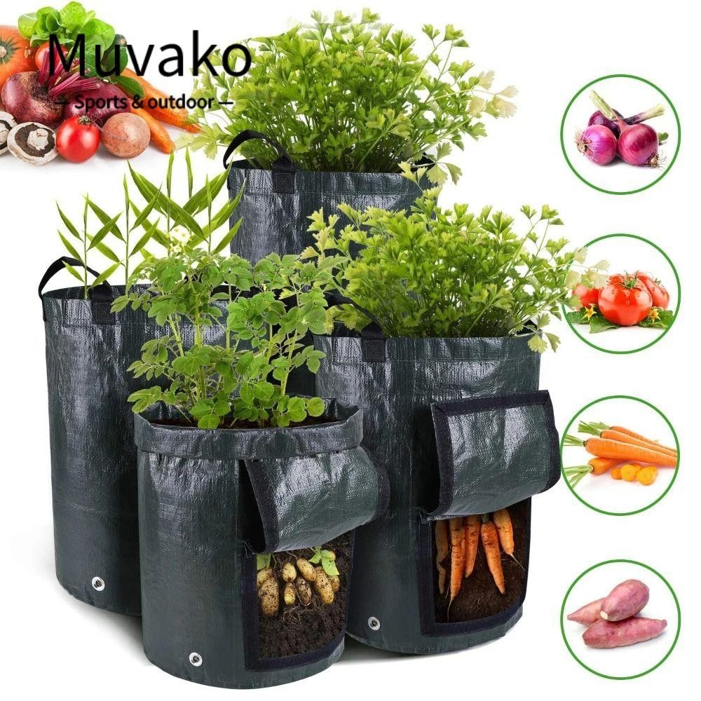 Muvako ถุงปลูกต้นไม้ มะเขือเทศ ผัก และดอกไม้ PE ทนทาน 3 5 7 10 แกลลอน