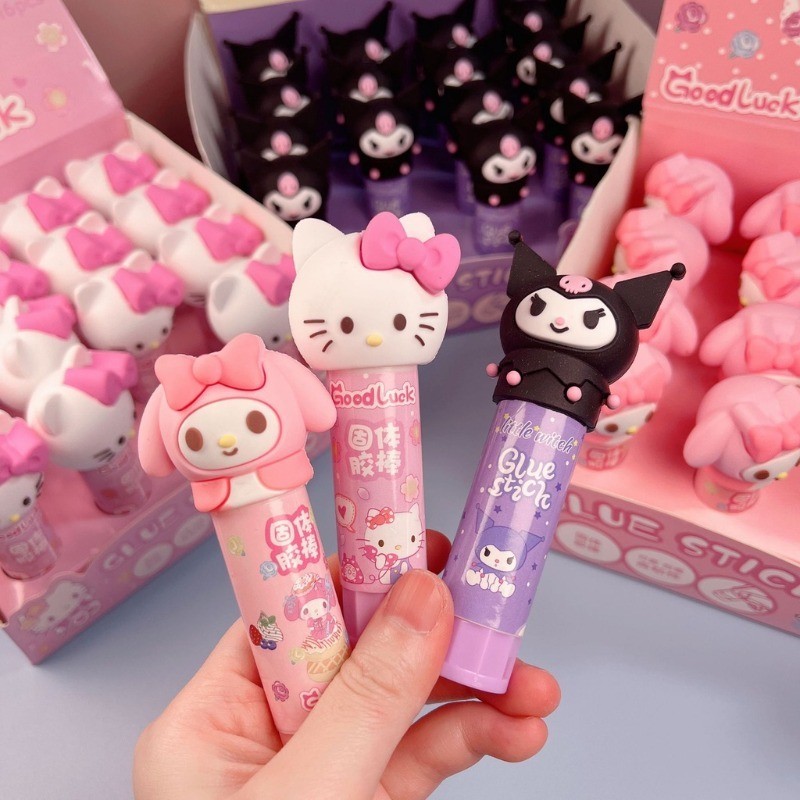 Sanrio แท่งกาวซิลิโคน Kuromi Melody Kitty ความหนืดสูง แห้งเร็ว สําหรับสํานักงาน เครื่องเขียน DIY
