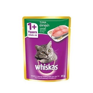 Whiskas Pouch วิสกัส เพาช์ อาหารแมวแบบเปียกชนิดซองขยาด 80 กรัม (ซอง)