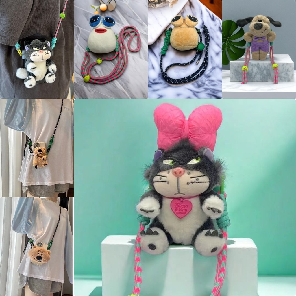 พร้อมส่ง ส่งไว กระเป๋าใส่เหรียญ รูปตุ๊กตา พร้อมสายคล้อง และคลิปหนีบโทรศัพท์ | คลิปหนีบโทรศัพท์มือถือ ลายการ์ตูนชินจัง แบบสากล สําหรับทุกรุ่น