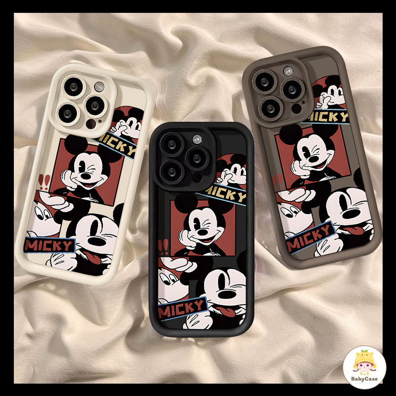 แบรนด์อินเทรนด์น่ารัก Minnie Micky Soft Case สำหรับ iPhone 11 14 15 12 13 Pro Max 7Plus XR 15 6 6s 7 8 Plus XS X Max