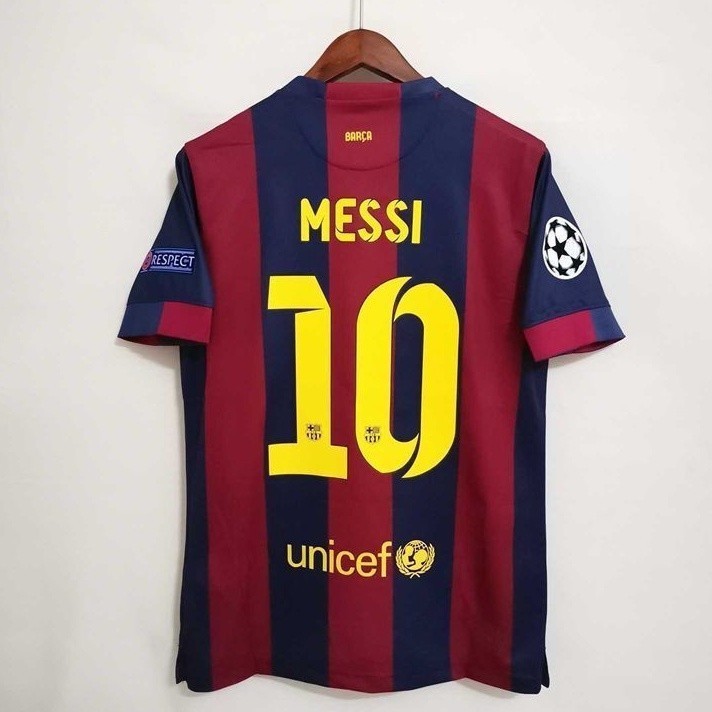 Retro 2014 2015 Ba เสื้อฟุตบอล NEYMAR JR MESSI Vintage Men SHIRTS
