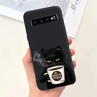 สําหรับ Samsung Galaxy S10 S10 + แมวน่ารัก ไดโนเสาร์ นักบินอวกาศ เคสการ์ตูน Samsung S 10 S10 Plus เคสโทรศัพท์ ซิลิโคน TPU นิ่ม