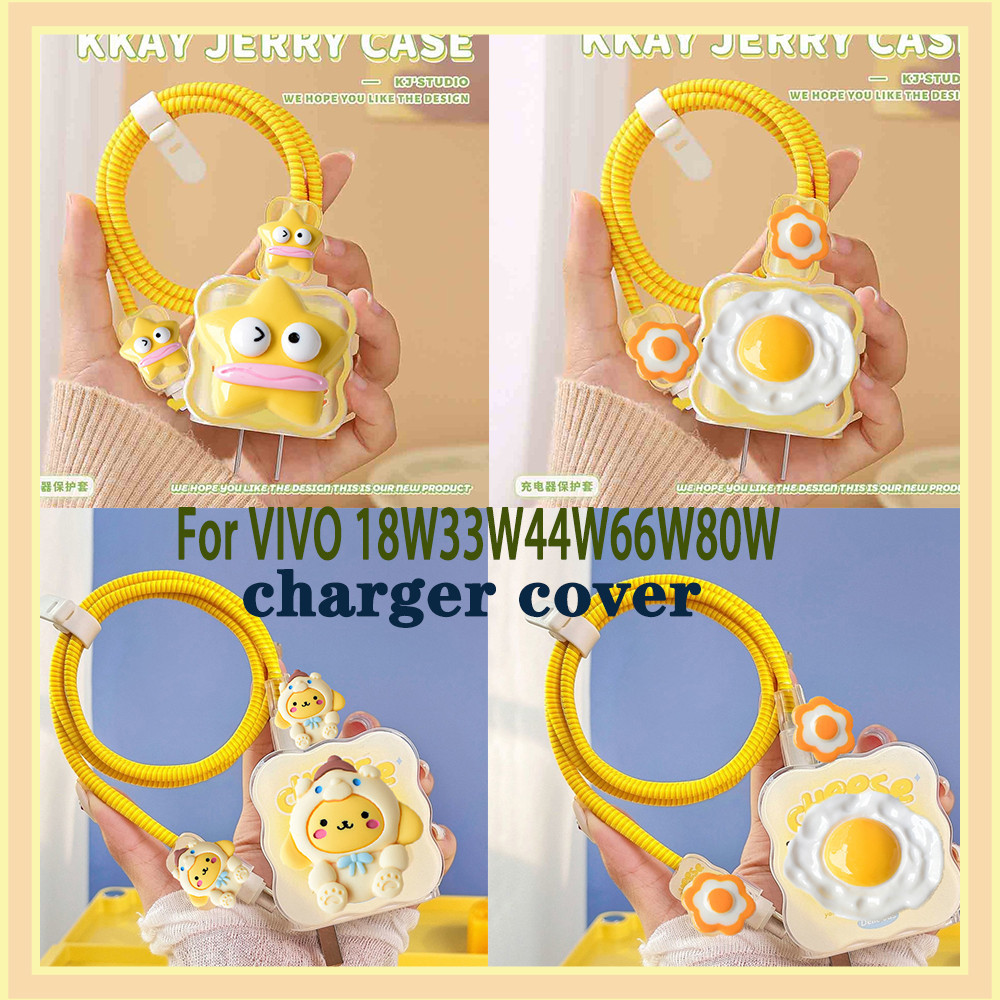 เคสป้องกันสายชาร์จ ลายการ์ตูนเมโลดี้น่ารัก 18W 33W 44W สําหรับ VIVO s12 s10 x60 x50 x30 pro 66W 80W Android USB TypeC