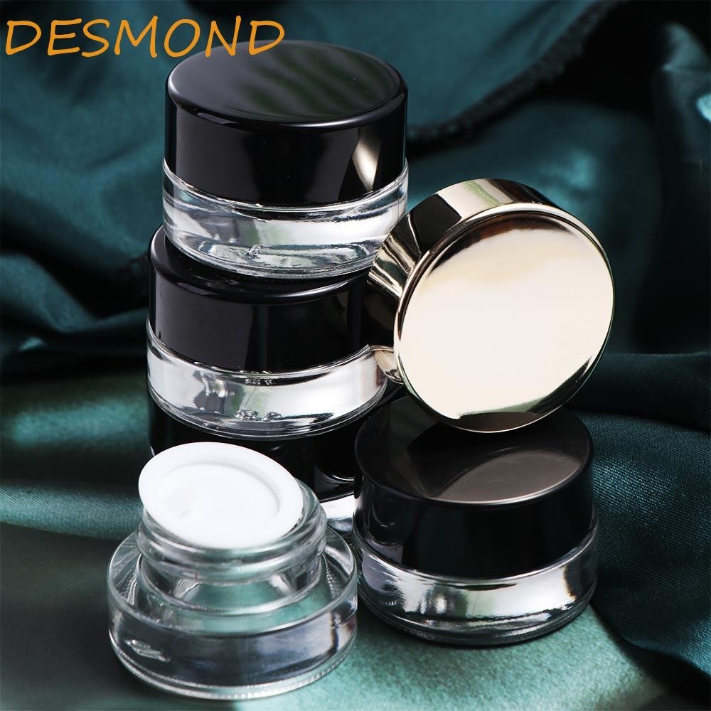 Desmond กระปุกแก้วใส่โลชั่น ลิปบาล์ม ขนาดเล็ก 3 กรัม 5 กรัม สีดํา สีทอง สําหรับดูแลผิว
