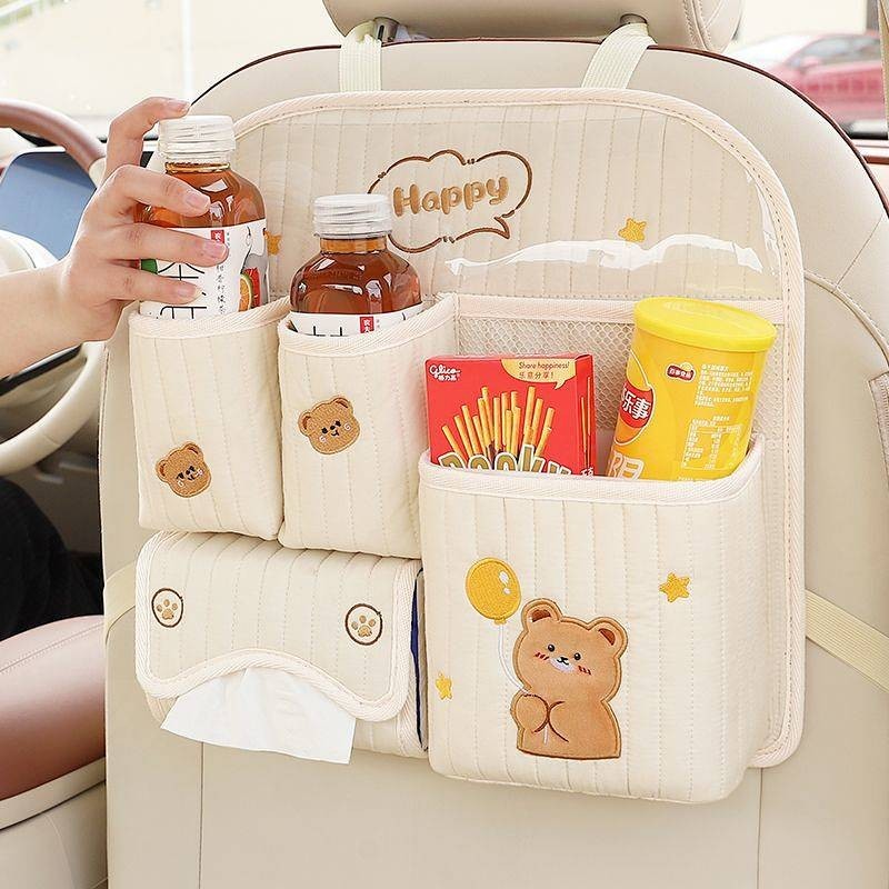 Car Storage Seat Back Storage Bag Hanging Bag Car Rear Seat Organizing Storage Box Car Multifunctional Chair Back Storage Rack RZ8t