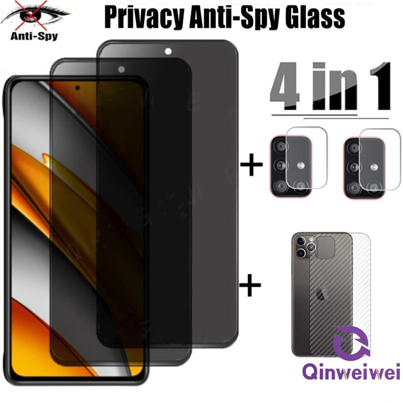4in1 Anti-Spy PrivacyกระจกนิรภัยสําหรับXiaomi Redmiหมายเหตุ13 13C A3 A1 A2 12C 10C 9t 9c 11 11s 10 1