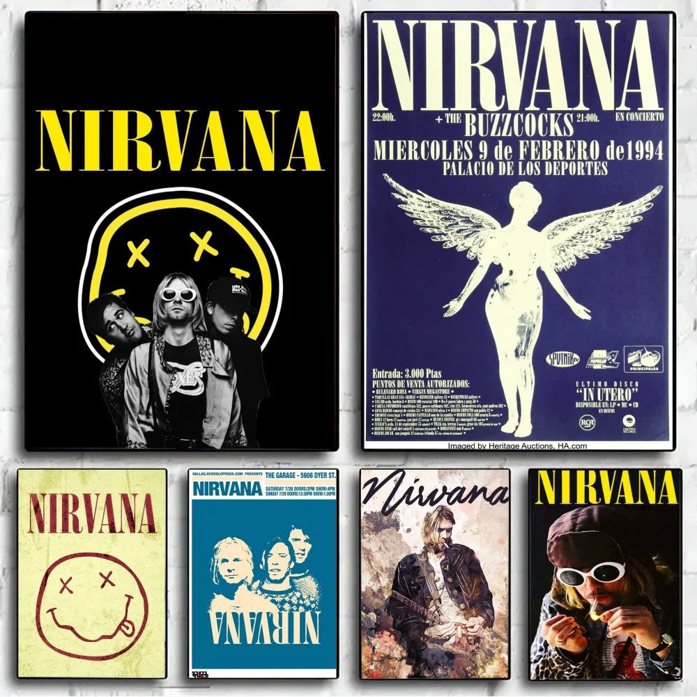 An-nirvana-rock Band โปสเตอร ์ ไม ่ มีกรอบคราฟท ์ คลับบาร ์ กระดาษโปสเตอร ์ วินเทจ