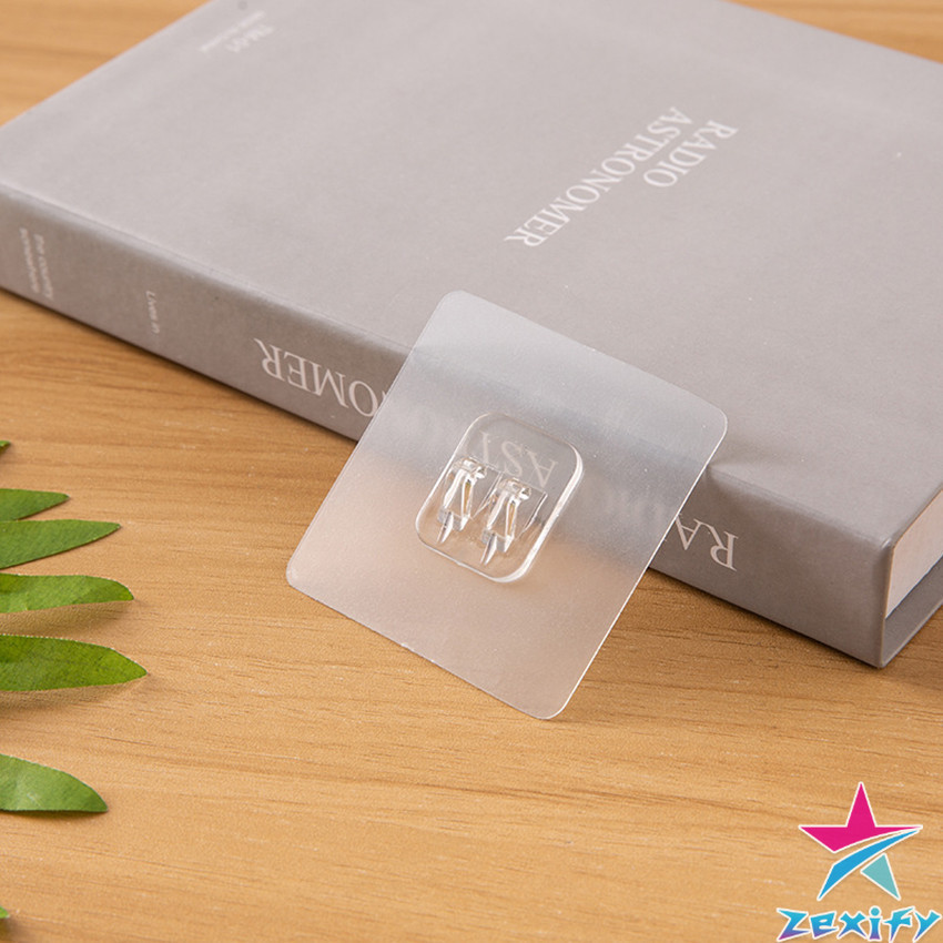 ZXF ตะขอกาวเขี้ยวงู ตะขอแขวนชั้นวาง แบบใส Adhesive hook