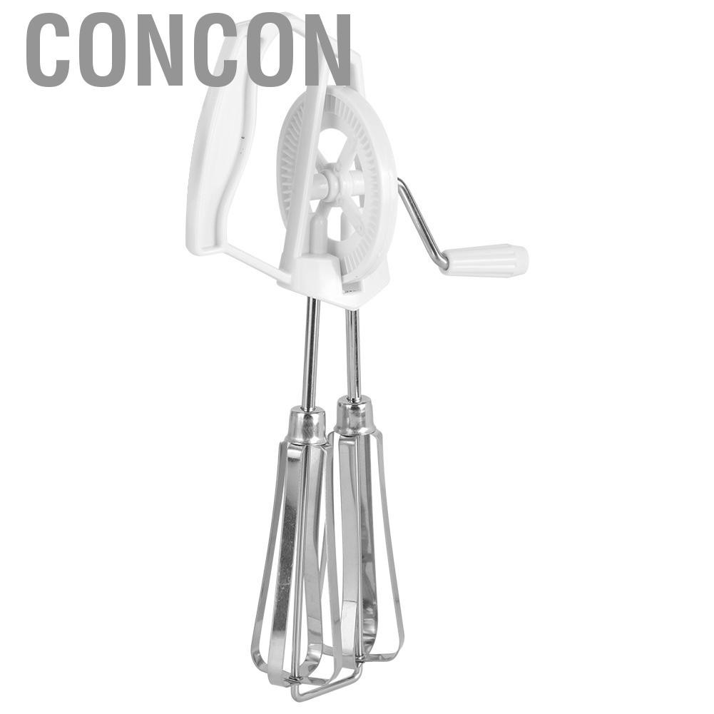 Concon Manual Egg Blender Stainless Steel Whisk High Efficient Hand Crank Mixer