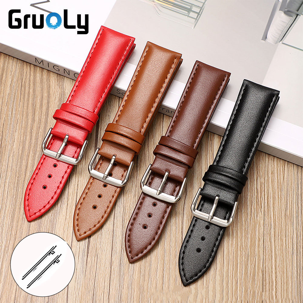 12mm-24mm หนังลูกวัวสายนาฬิกาสําหรับชายผู ้ หญิง Universal สายรัดข ้ อมือ Quick Release เข ็ มขัด 12mm 13mm 14mm 15mm 16mm 17mm 18mm 19mm 20mm 21mm 22mm 23mm 24mm