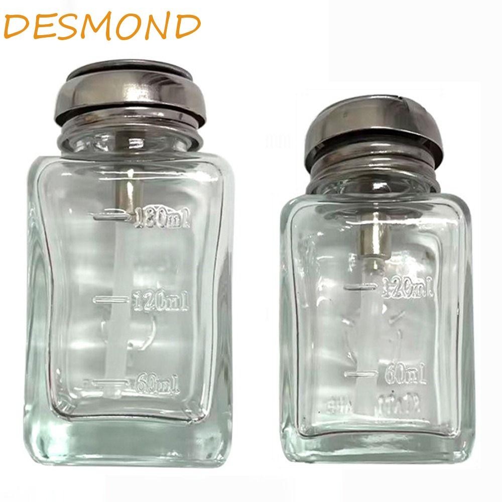 Desmond Push Down ปั ๊ ม Dispenser , Clear Square Clear Refillable Bottle , คอนเทนเนอร ์ เครื ่ องสําอางแก ้ ว 180ml/120ml Thicken Liquid ปั ๊ มขวด Facial Toner