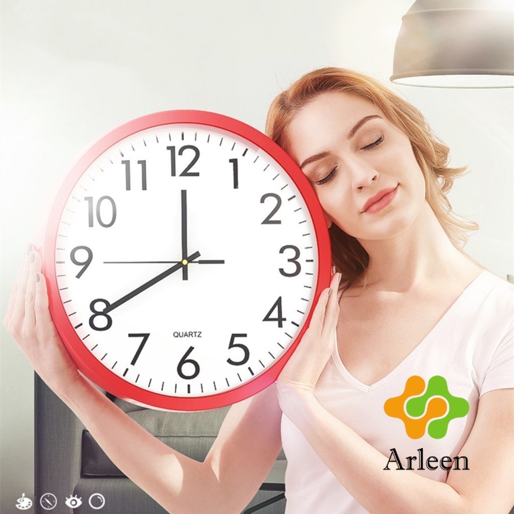 Arleen นาฬิกาแขวนผนัง นาฬิกาแขวน นาฬิกาแขวนผนัง นาฬิกทรงกลม นาฬิกาลายต้นไม้ นาฬิกาแขวนผนังสีดำ Wall Clock