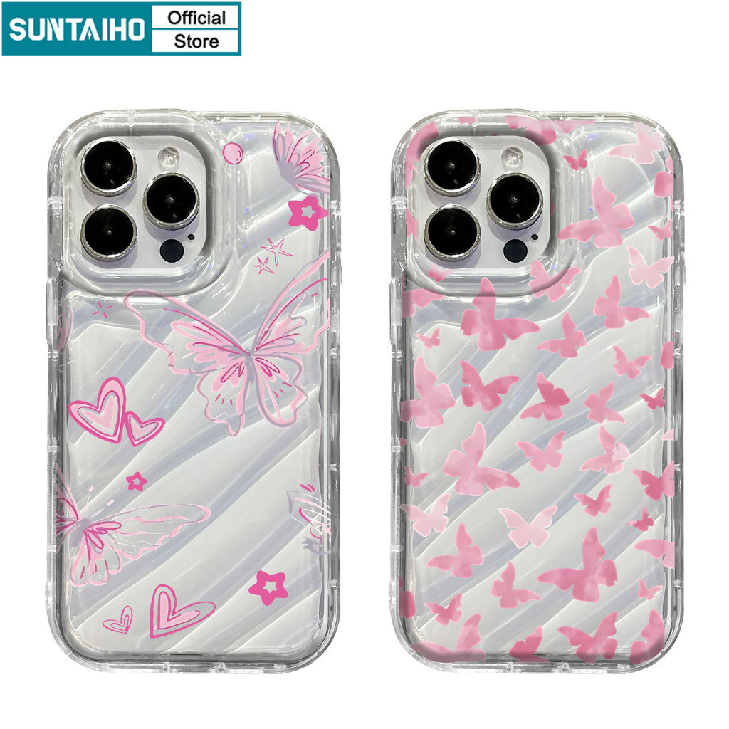 Suntaiho เคสไอโฟน ตลกน ่ ารักปลอกผีเสื ้ อที ่ สวยงามรูปแบบโทรศัพท ์ สําหรับIphone 15 14 12 13 11 Pro Max IP 7 8 Plus Iphon X Xs XR Xs Max TPUซิลิโคนนุ ่ มพรีเมี ่ ยมกันกระแทกปกหลัง