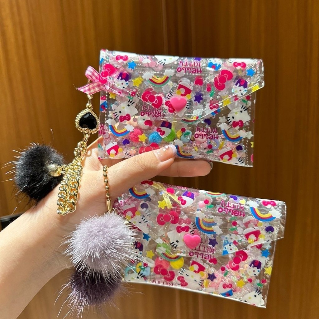 Hellokitty กระเป ๋ าเก ็ บพีวีซีใสพิมพ ์ น ่ ารักแบบพกพาคู ่ เปิดหูฟังผู ้ ถือบัตรกระเป ๋ าใส ่ เหรียญกรณีกุญแจ - รูปที่ 2