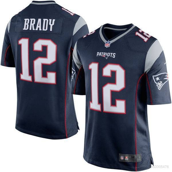 Np2 New England Patriot NFL Football Jersey Tops No.12 Tom Brady Sports Youth Unisex