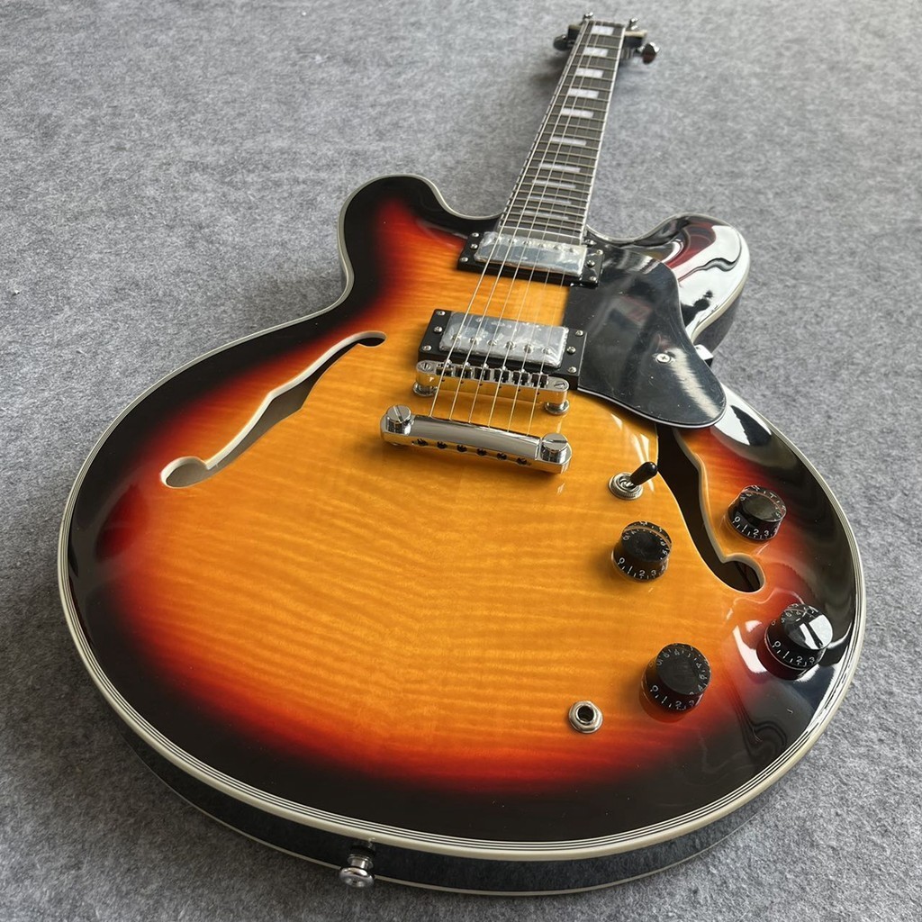 Gibson ES-335 ES335 กีตาร ์ ไฟฟ ้ า Vintage Sunbusrt Semi Hollow Body กีตาร ์ มืออาชีพ