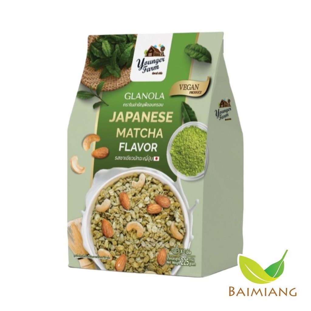 Younger Farm กราโนล่าธัญพืชอบกรอบรสชาเขียว ขนาด 225 g. (02672)