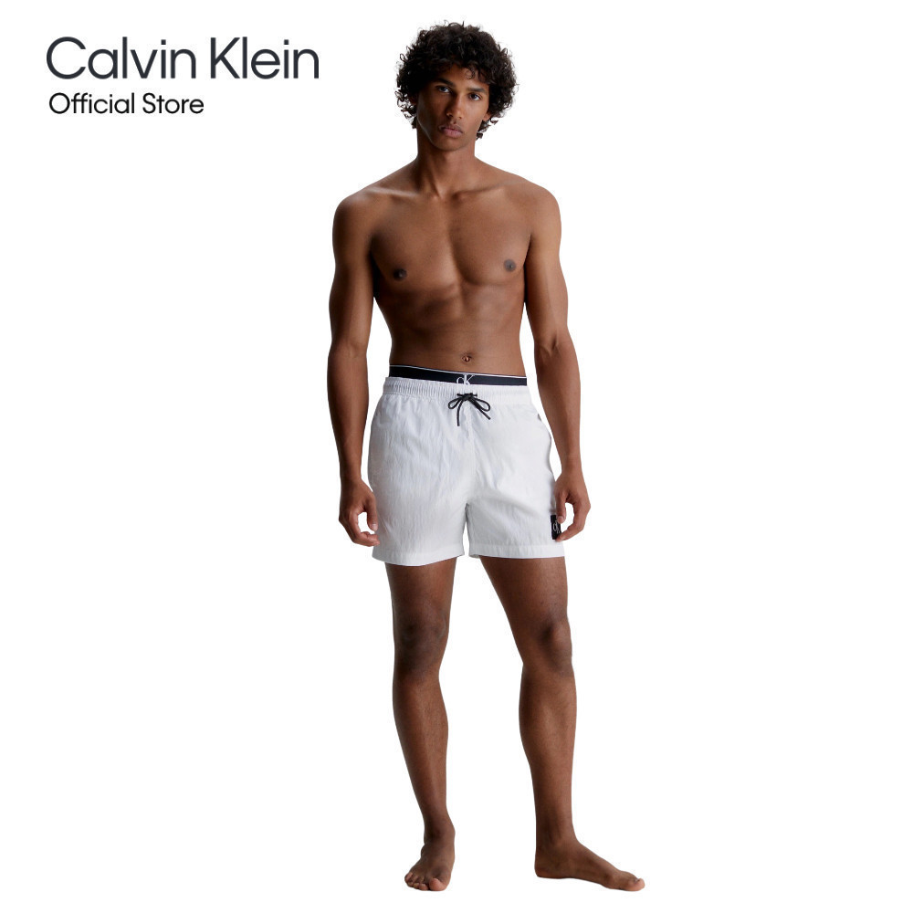 CALVIN KLEIN กางเกงว่ายน้ำผู้ชาย Ck Nylon-S รุ่น KM00846 YCD - สีขาว