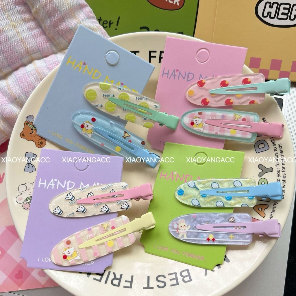 พร้อมส่ง ราคา/คู่ B048 กิ๊บติดผมกีฬา กิ๊บติดผมไร้รอยต่อ เครื่องประดับผม กิ๊บหน้าม้ากลิตเตอร์