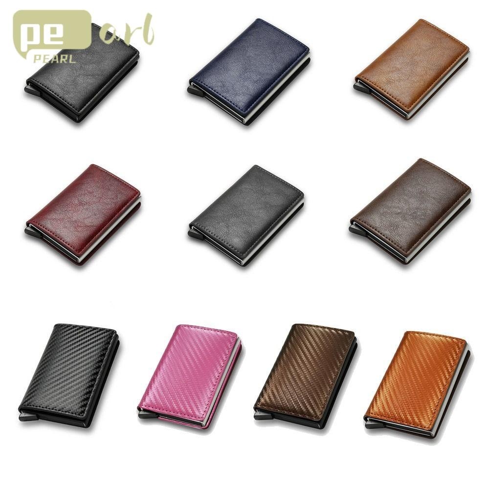 Pearlth RFID Card Holder Leater Bank Card Protected Mens Wallet Creditcard Money Wallets