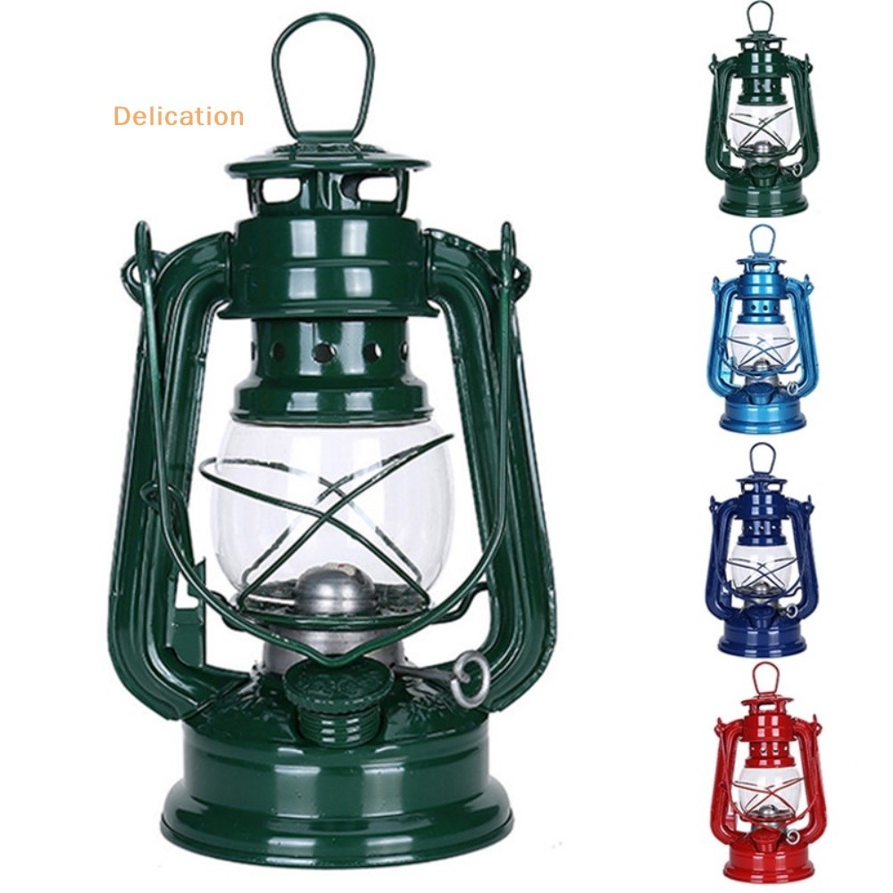 Delication 19cm retro outdoor camping kerosene lamp portable lantern bronze colored oil Lam New