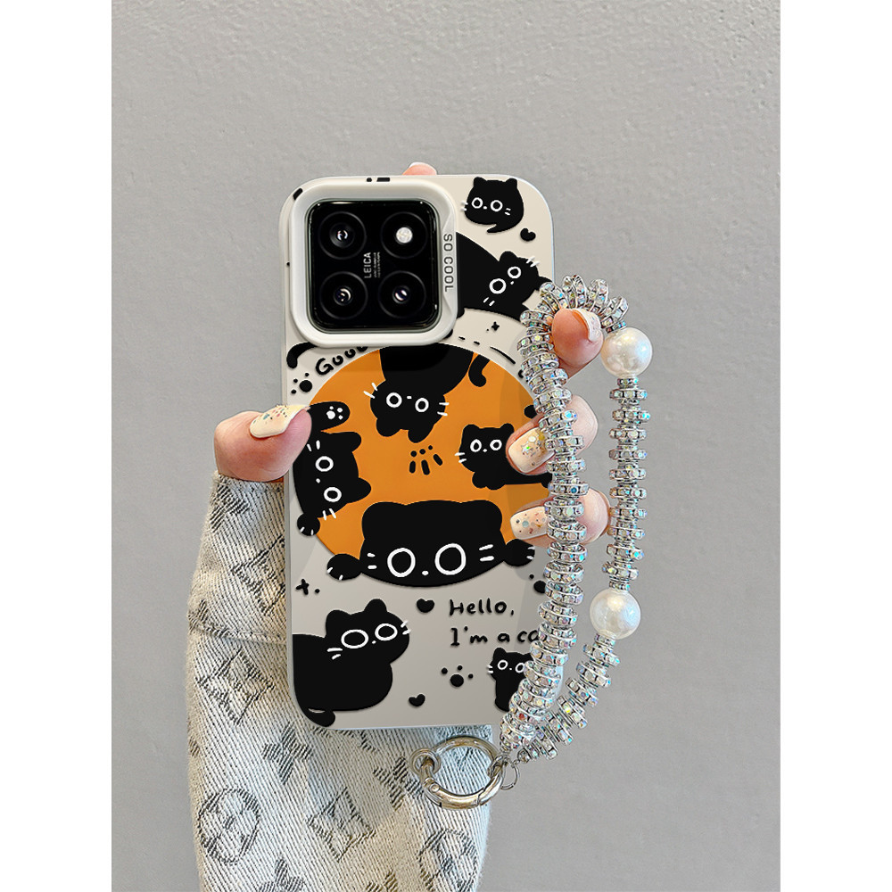 SAMSUNG สีดําแมวสําหรับsamsung Galaxy S25 A56 A36 A26 M55 A55 A15 A05S S24 S23 S22 S21 Ultra S20 S24