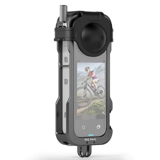 Hepail กรอบป้องกันโลหะสำหรับ Insta360 X4 เคสโครงพร้อมฝาครอบเลนส์ อุปกรณ์เสริม Insta360 X4