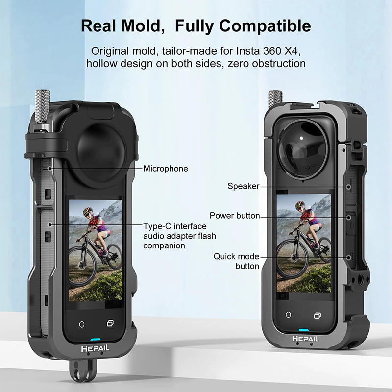 Hepail กรอบป้องกันโลหะสำหรับ Insta360 X4 เคสโครงพร้อมฝาครอบเลนส์ อุปกรณ์เสริม Insta360 X4 thumbnail 4