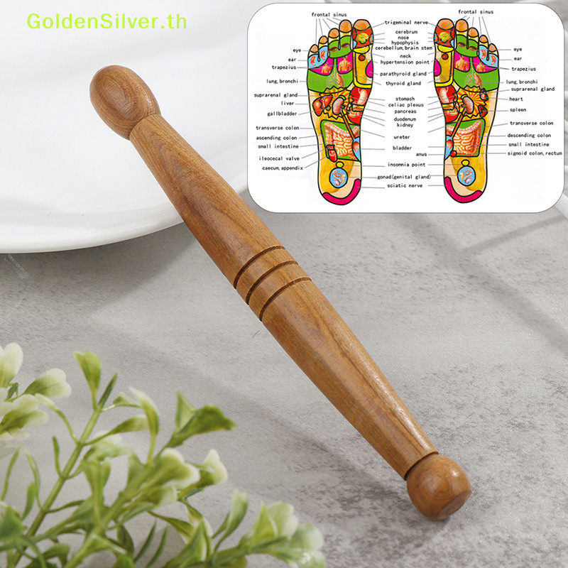Goldensilver 1 ชิ ้ นสปากล ้ ามเนื ้ อ Roller Stick นวดไทยไม ้ Stick Body เครื ่ องมือนวด TH