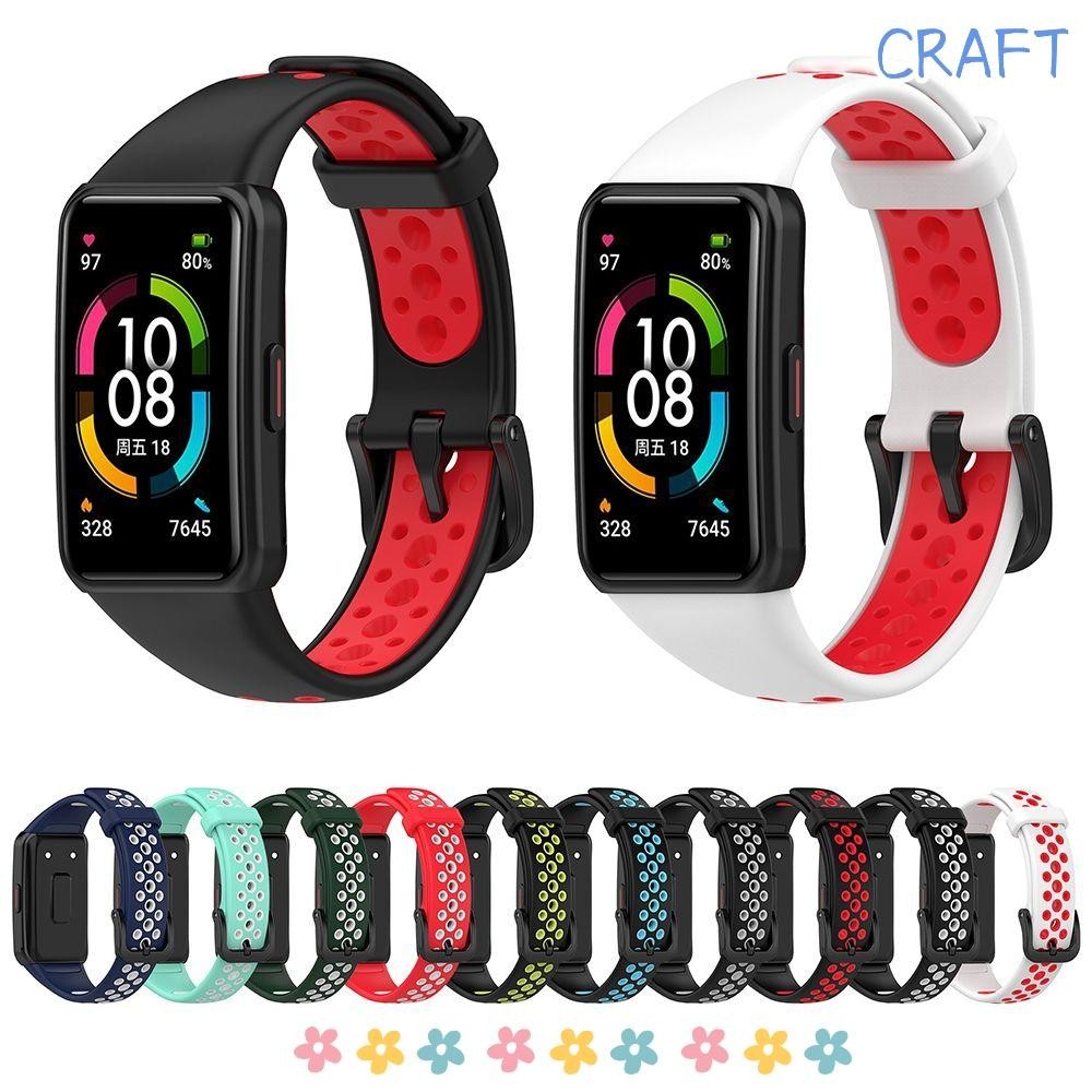 Craft Strap Breathable Watchband สําหรับ Huawei Band 6 Honor Band 6