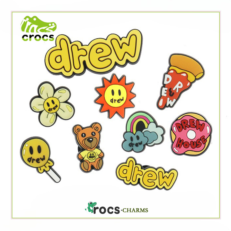 รองเท้ารูรองเท้าดอกไม้ crocs charms หัวเข็มขัดรองเท้าน่ารักการ์ตูนสไตล์ใหม่ crocs รองเท้าหัวเข็มขัดอุปกรณ์เสริม Zhibixing drew Series