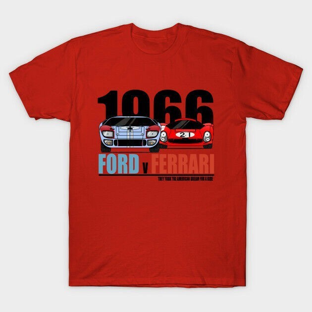T-Shirtเสื้อยืด ผ้าฝ้าย 100% พิมพ์ลาย Ford Ferrari V2 สําหรับผู้ชาย เหมาะกับการเล่นกีฬา เพาะกาย 671352 S-5XL