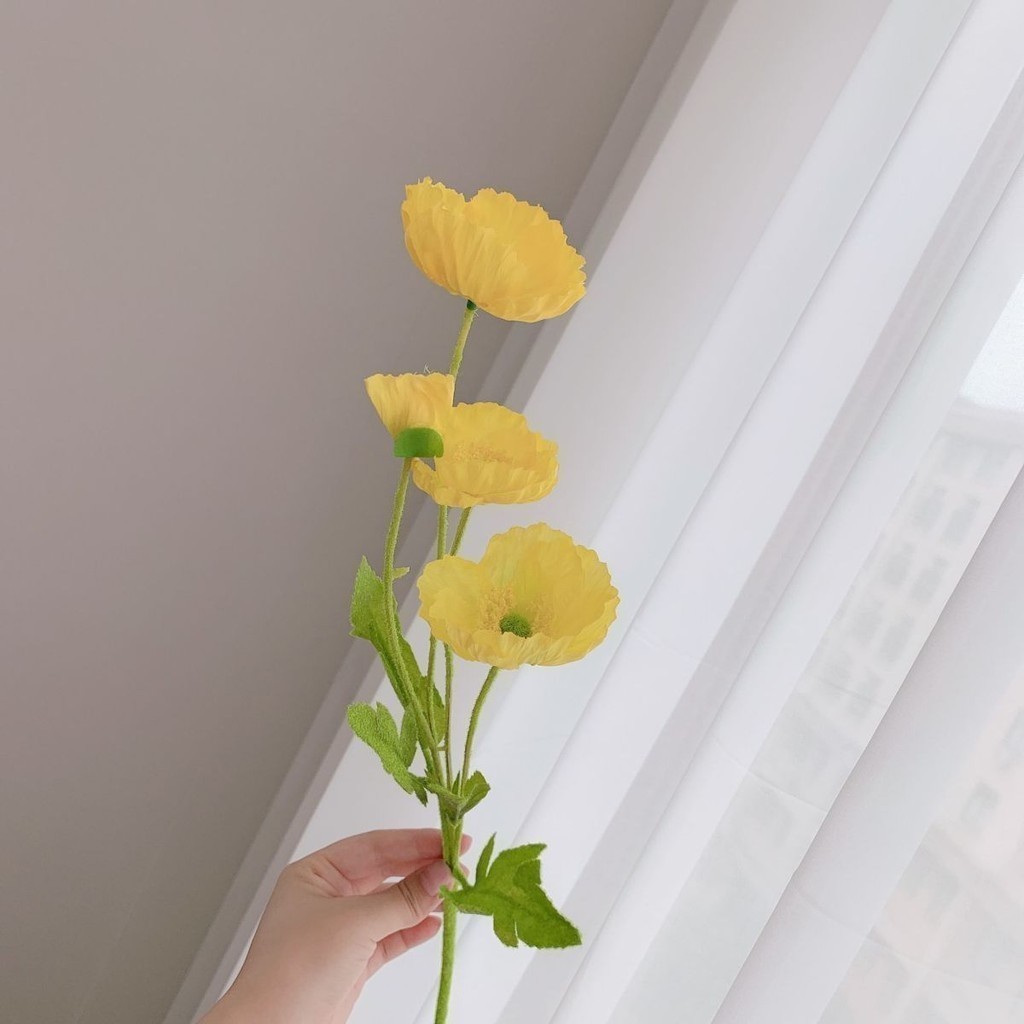 ดอกไม้ประดิษฐ์ ดอกไม้ปลอม INS ป๊อปปี้ ดอกไม้ปลอมสําหรับตกแต่งบ้าน 4 ดอก พร้อมส่ง - รูปที่ 7